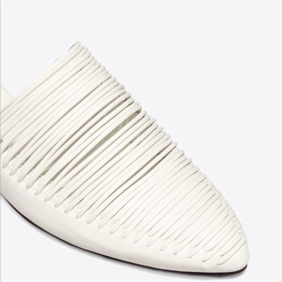 Tory Burch, Sienna Flat/Mules, White Leather, Sz 10.5, NWB - Picture 5 of 10